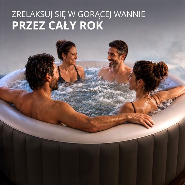 Nadmuchiwane jacuzzi OASIS dla 6 osób, okrągłe, czarne Casaria