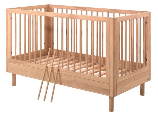 Łóżeczko z litego drewna dębowego 70x140 cm w naturalnym kolorze Forrest – Vipack