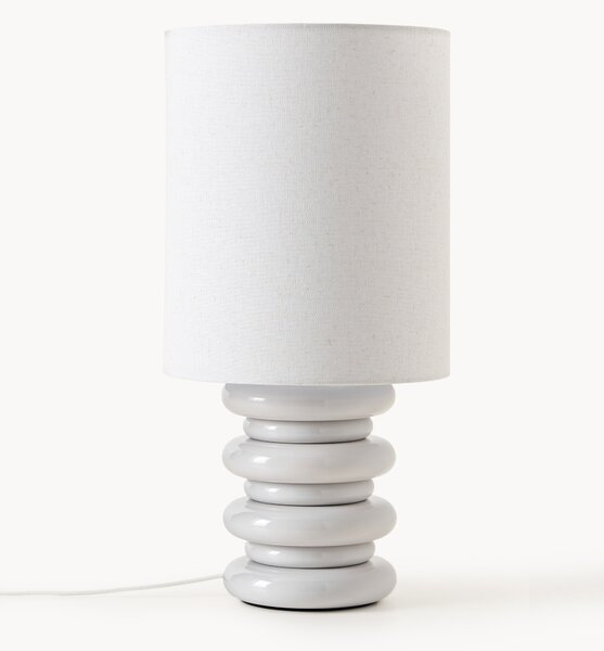 Lampa stołowa z drewnianą podstawą Nicolas