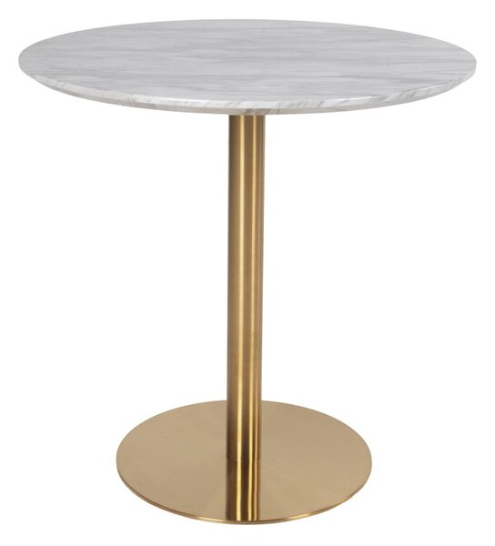 Okrągły stół z blatem w dekorze marmuru ø 90 cm Bolzano – House Nordic