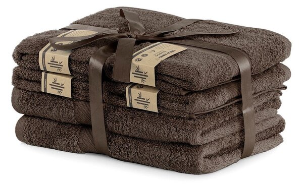 Zestaw 6 ciemnobrązowych ręczników DecoKing Bamby Brown