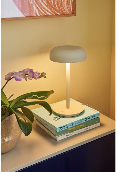 Kremowa lampa stołowa LED ze ściemniaczem (wysokość 37 cm) Velo – Hübsch