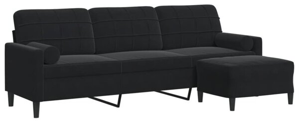 Sofa 3-osobowa z podnÃ³Å¼kiem, czarna, 210 cm, aksamit
