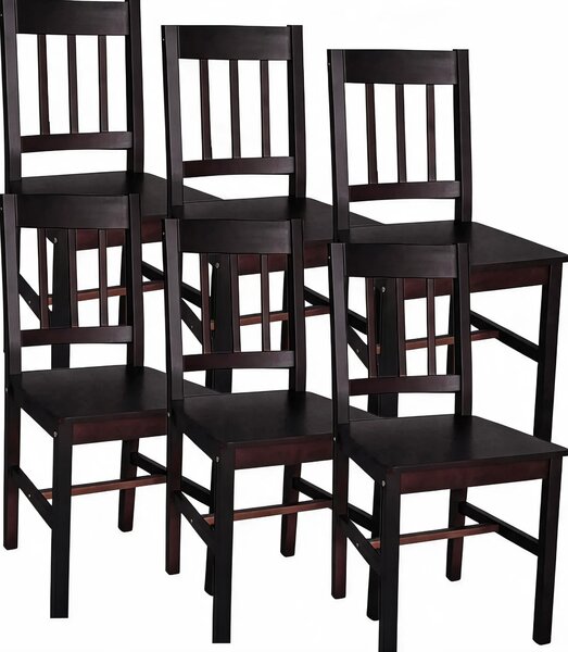 Komplet 6 Krzeseł Drewnianych Wenge L6-M61
