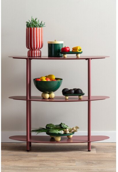 Bordowy metalowy regał 90x82x28 cm Riqueza – Leitmotiv
