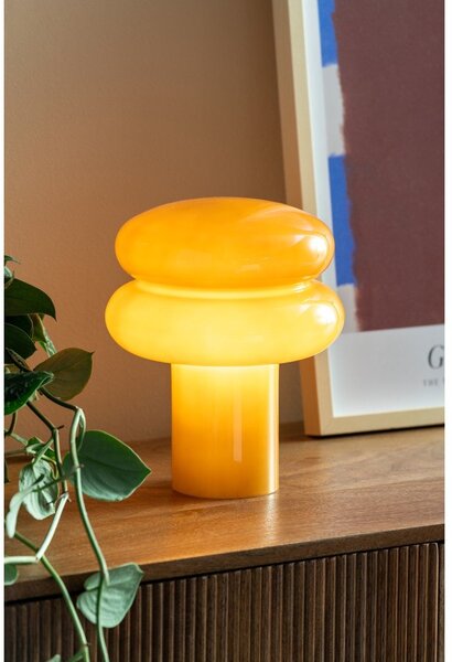Szklana lampa stołowa w kolorze ochry (wysokość 24 cm) Incesante – Leitmotiv