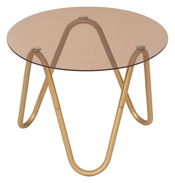 Okrągły stolik ze szklanym blatem ø 50 cm Ventana Round – Leitmotiv