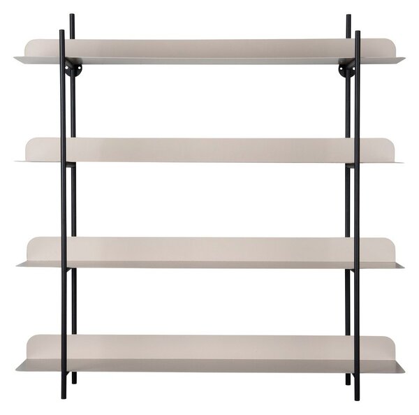 Czarna/szara wielopoziomowa metalowa półka 60 cm Reina Cuatro – PT LIVING