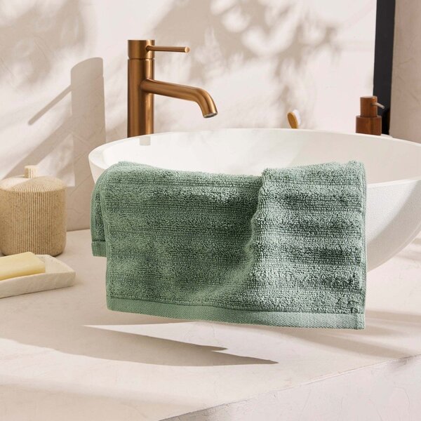 Zielony bawełniany ręcznik frotte 30x50 cm Maya – douceur d'intérieur