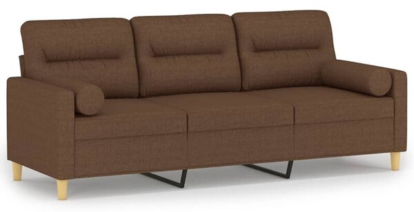 Sofa 3-osobowa z poduszkami, brÄ zowa, 180 cm, tkanina