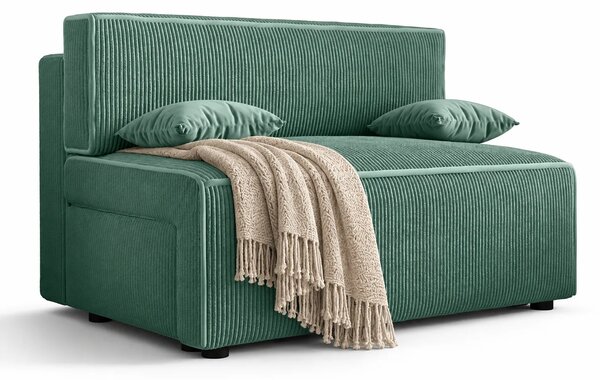 Miętowa tapicerowana sofa rozkładana M1-P69