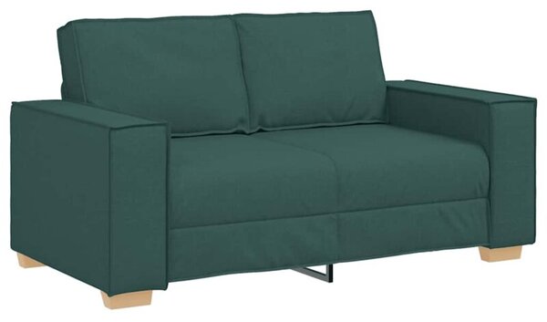 Sofa 2-osobowa ciemnozielona 160x78x84 cm tkanina