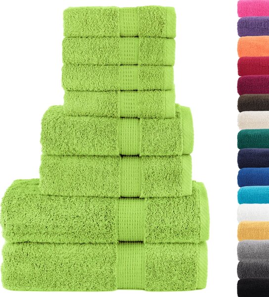 8-częściowy zestaw ręczników premium SOLUND, zielony, 600 g/cm²