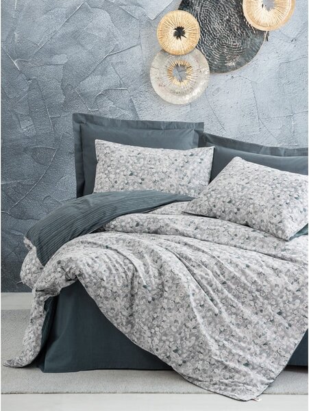 Biało-szara pościel dwuosobowa z bawełny renforcé 260x220 cm Molly – Mijolnir
