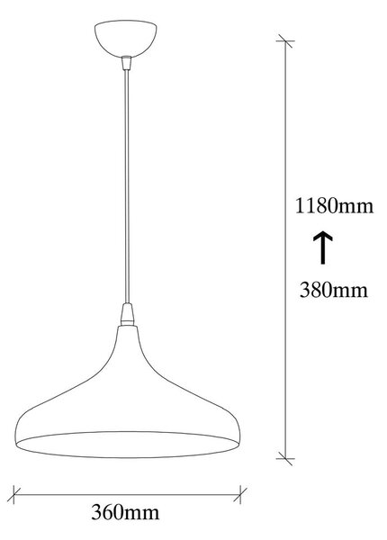 Czarna lampa wisząca z metalowym kloszem ø 36 cm Tattoo – Opviq lights
