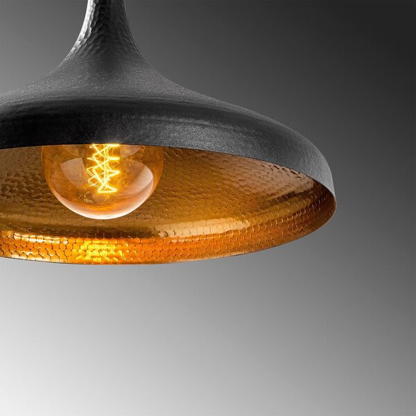 Czarna lampa wisząca z metalowym kloszem ø 36 cm Tattoo – Opviq lights