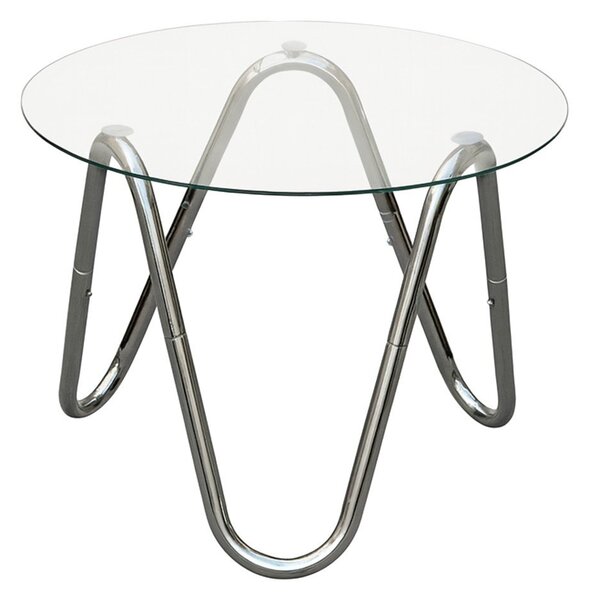 Okrągły stolik ze szklanym blatem ø 50 cm Ventana Round – Leitmotiv