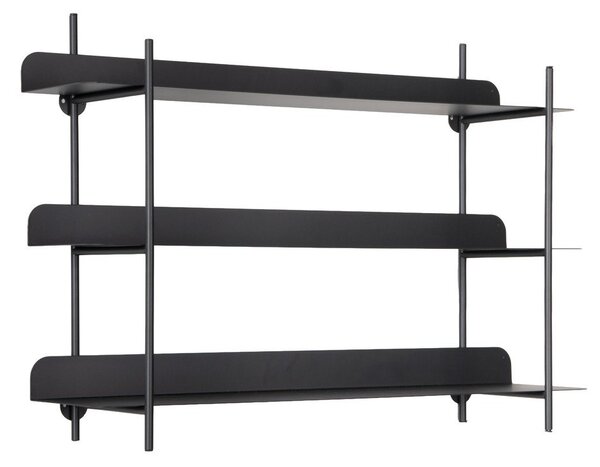 Czarna wielopoziomowa metalowa półka 60 cm Riqueza Tres – PT LIVING