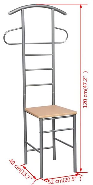 Zestaw dwóch metalowych krzeseł z wieszakiem G0-H00