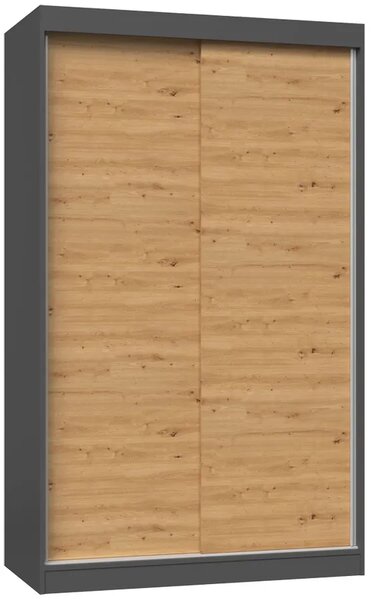 Szafa z drzwiami przesuwnymi antracyt + dąb artisan 120 cm A9-L69