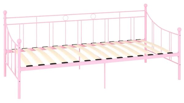 Różowe metalowe łóżko pojedyncze 90x200 cm H3-Z49