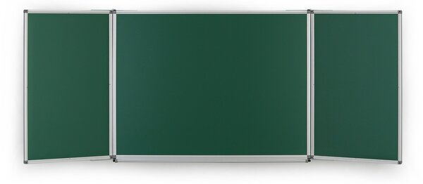 Tablica kredowa ceramiczna zielona składana, magnetyczna, 3000 x 1000 mm
