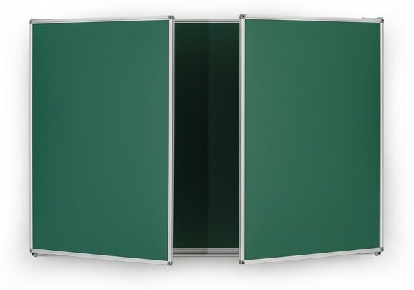 Tablica kredowa ceramiczna zielona składana, magnetyczna, 3000 x 1000 mm