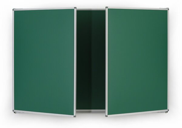 Tablica kredowa ceramiczna zielona składana, magnetyczna, 2400 x 900 mm