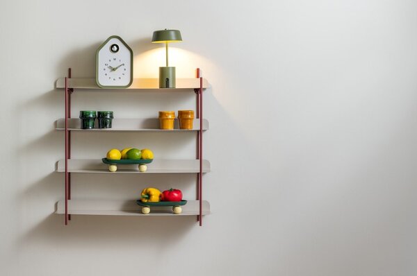 Bordowa/szara wielopoziomowa metalowa półka 60 cm Reina Cuatro – PT LIVING