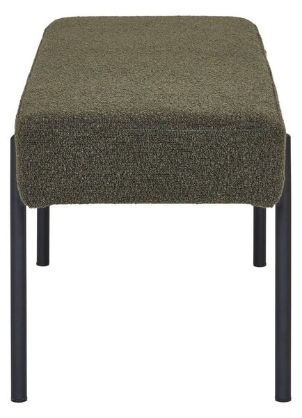 Ciemnozielona ławka z materiału bouclé Swindon – House Nordic