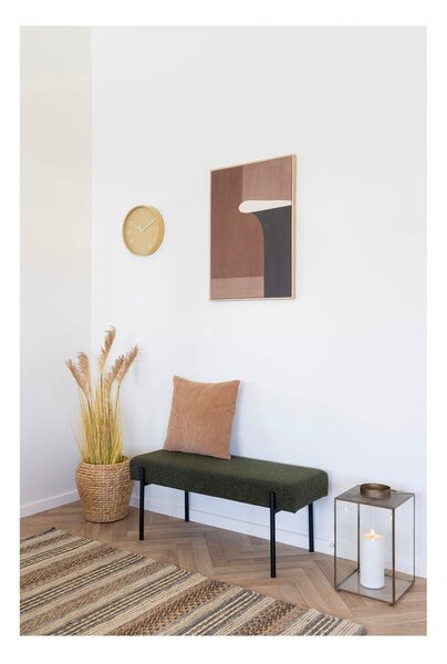 Ciemnozielona ławka z materiału bouclé Swindon – House Nordic