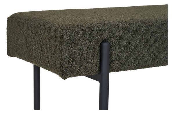 Ciemnozielona ławka z materiału bouclé Swindon – House Nordic