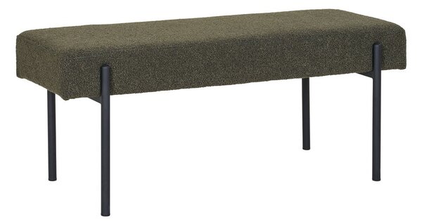 Ciemnozielona ławka z materiału bouclé Swindon – House Nordic