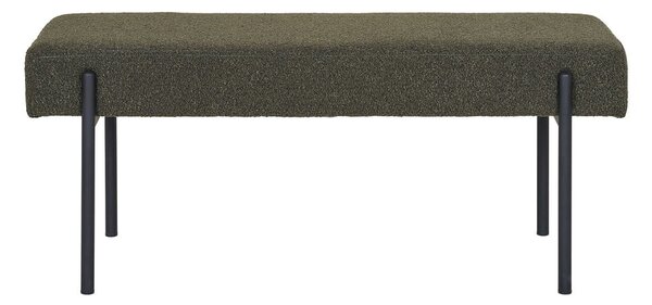 Ciemnozielona ławka z materiału bouclé Swindon – House Nordic