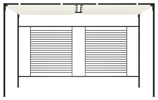 Altana ogrodowa ze zwijanym dachem, 3x4x2,3m, kremowa, 180 g/m²