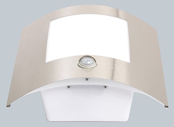 Nowoczesna lampa ścienna zewnętrzna ze stali ze czujnikiem ruchu IP44 - Emmerald 1