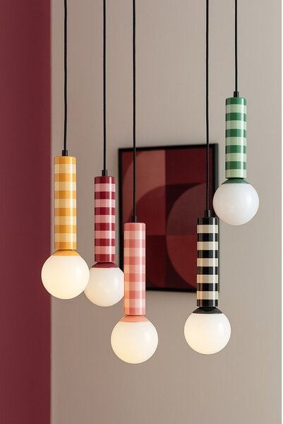 Zielona metalowa lampa wisząca ø 12 cm Rayado – Leitmotiv
