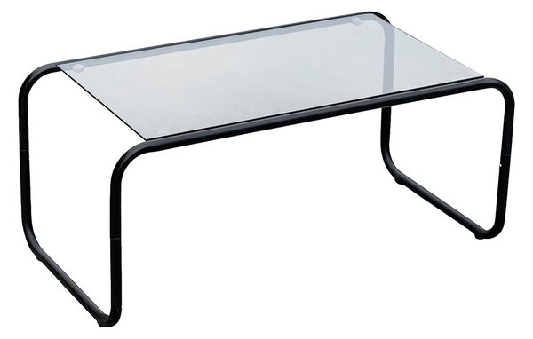 Czarny stolik ze szklanym blatem 40x80 cm Ventana – Leitmotiv