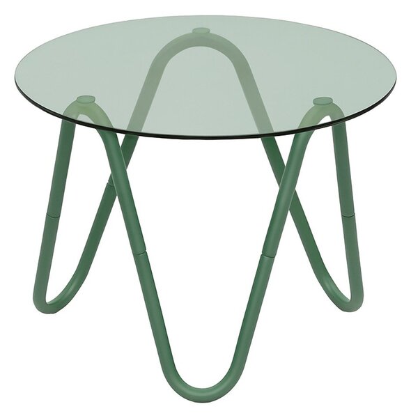 Okrągły stolik ze szklanym blatem ø 50 cm Ventana Round – Leitmotiv