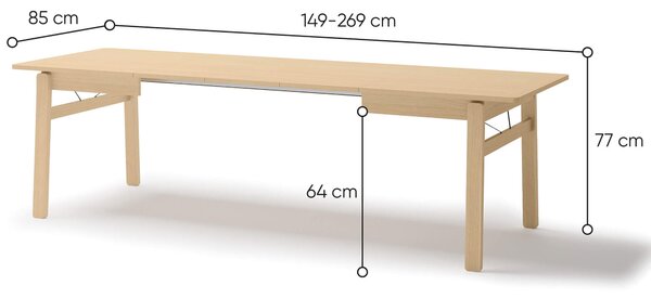 MebleMWM Stół rozkładany PLOT PT-01 | 149-269 | Dąb jasny
