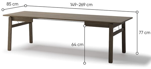MebleMWM Stół rozkładany PLOT PT-01 | 149-269 | Dąb ciemny