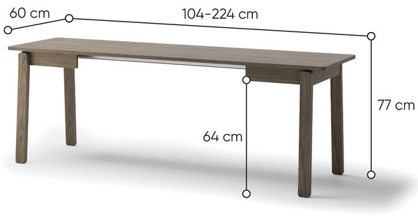 MebleMWM Stół rozkładany PLOT PT-02 | 104-224 | Dąb ciemny