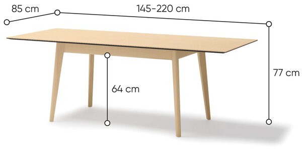 MebleMWM Stół rozkładany PLOT PT-03 | 145-220 | Dąb jasny