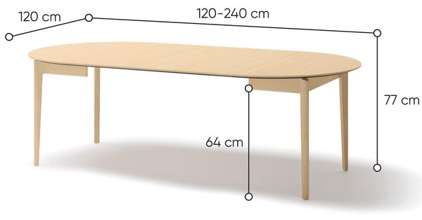 MebleMWM Stół Okrągły rozkładany PLOT PT-04 | 120-240 | Dąb jasny