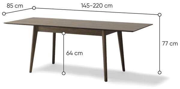 MebleMWM Stół rozkładany PLOT PT-03 | 145-220 | Dąb ciemny