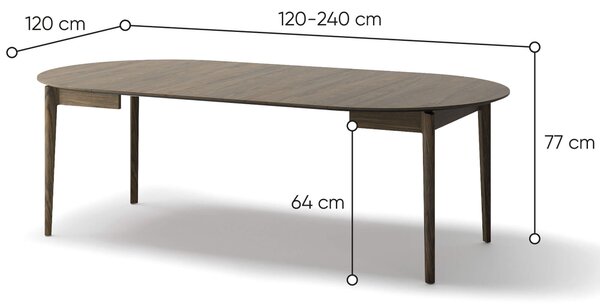 MebleMWM Stół Okrągły rozkładany PLOT PT-04 | 120-240 | Dąb ciemny
