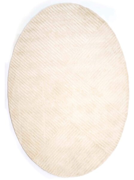 MebleMWM Dywan owalny z wiskozy SIERRA Ivory Oval | Kremowy