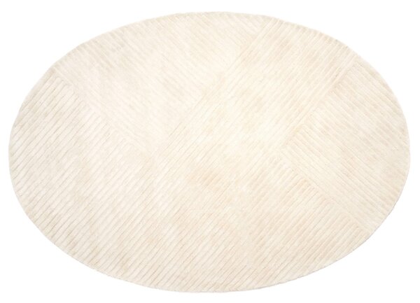 MebleMWM Dywan owalny z wiskozy SIERRA Ivory Oval | Kremowy