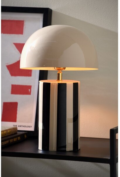 Czarna/szarobrązowa metalowa lampa stołowa (wysokość 34 cm) Rayado – Leitmotiv