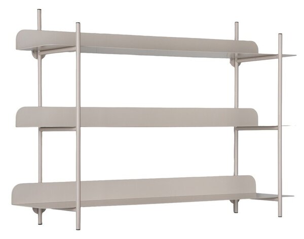 Szara wielopoziomowa metalowa półka 60 cm Riqueza Tres – PT LIVING